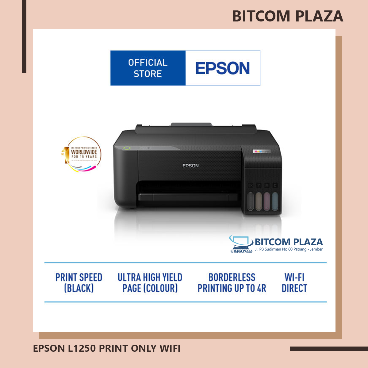 EPSON L1250 PRINT ONLY WIFI